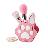 COSHINE Special Gifts for Teen Girls-Adorable Paw-Themed Makeup Brush Set with Cosmetic Sponge, Mirror and Storage Holder, Birthday Makeup Tools Gift Box for Niece Daughter Her