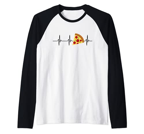 Battito cardiaco pizza battito cardiaco fast food Maglia con Maniche Raglan