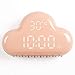 Produktbild CattleBie Tragbare Mini-LED-Wolke kreative kleinen Wecker Lademultifunktions Adsorbierbare Schüler Muten Thermometer Elektronische Uhr Luminous Led (Color : Rosa)