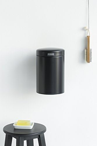 Brabantia Wall Mounted Bin newIcon, 3 Litre, Metal, Matt Black