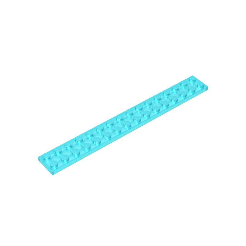 4282 Foundation Plate Plate 2x16 10 Pieces GDS-517 Compatible with Lego Building Blocks Color:Trans Light Blue 42 โ image 1