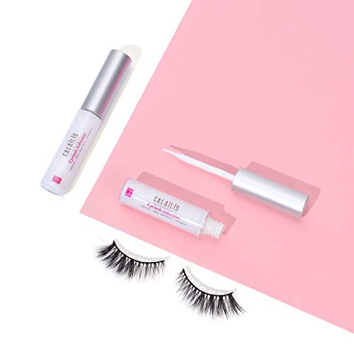 CALAILIS False Eyelash Glue, Lash Adhesive Super Strong Hold Waterproof Eyelashes Glue White 5g