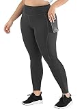 Uoohal Plus Size Athletic Workout Leggings for Women Yoga Pants with Pockets High Waisted Active Cap