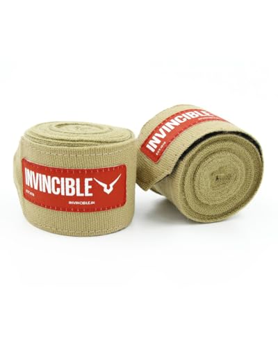 Image of INVINCIBLE Nylon Mexican Style Semi-Stretch Pink Animal Printed Hand Wraps (Beige, 4.5 Meter)