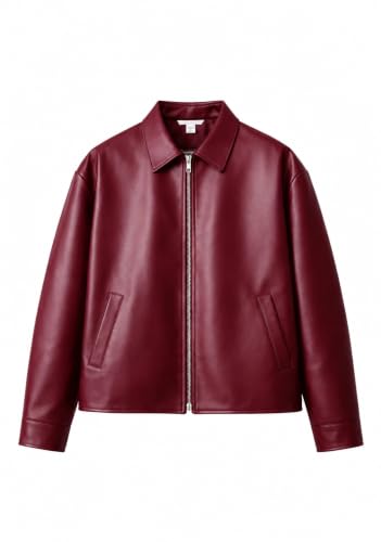 Image of YOONIKK Mens Trending Vegan Leather jacket Zip-Up with Collar