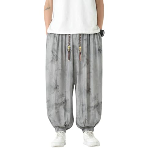 Jogging homme style chinois rétro coupe ample et fluide pour le printemps été
