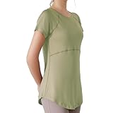 [necker] ヨガウェア トップス スポーツウェア ヨガ ピラティス ホットヨガウェア (JP, アルファベット, L, グリーン)