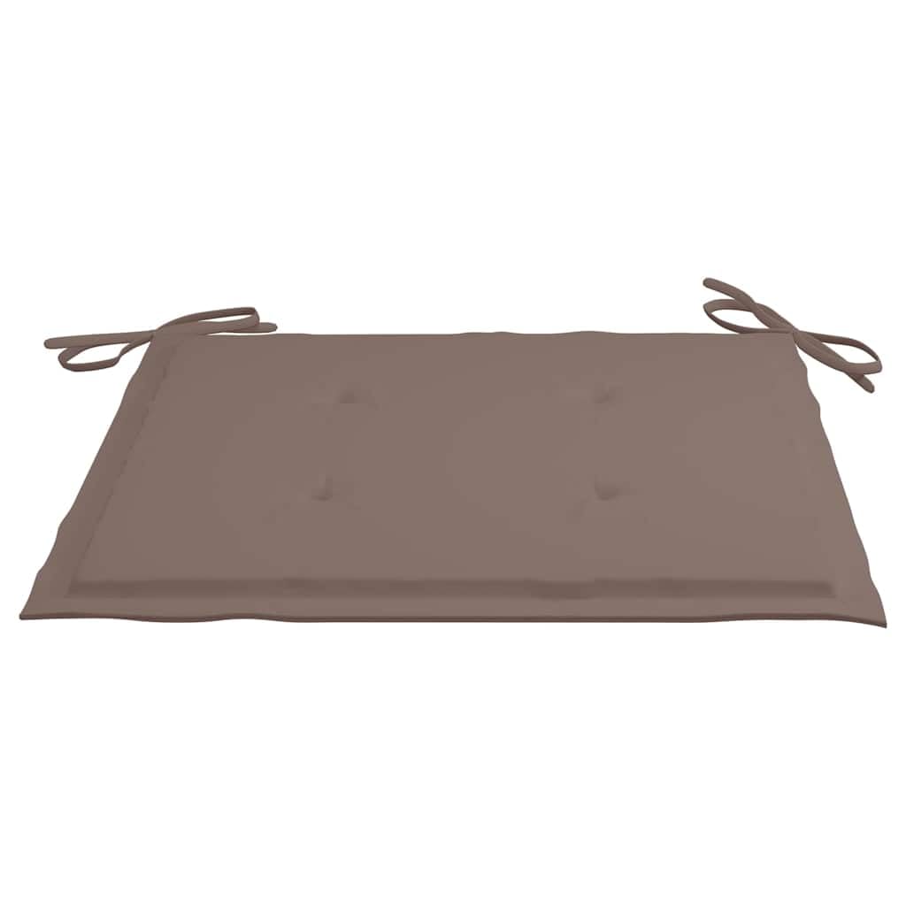 Garten-Bistro-Set, 2-Sitzer Gartenbank mit integriertem Tisch, aus massivem Akazienholz, geölt, inkl. bequemer Sitzpolster in Taupe, für Terrasse und Balkon, 159 x 61 x 92 cm