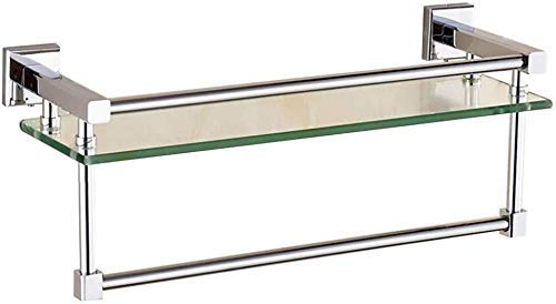 ZDJZMGZ Storage Shelf Wall-Mounted Shower Caddy Glass Shelf for Bathroom Equipment with Towel Rack Bathroom Shelve 31 5