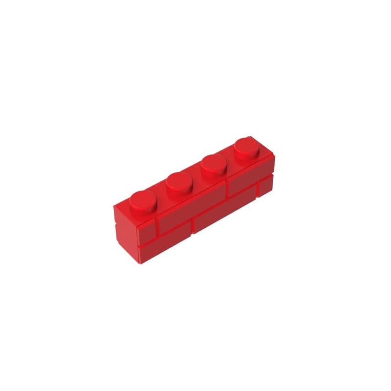 Gobricks 15533 Basic Bricks Brick Special 1x4 with Masonry Brick Profile 50 Pieces GDS-632 Compatible with Lego Building Blocks Color:Red โ image 1