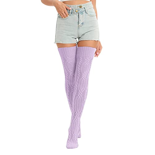 Image of Sexybody Women's Thigh High Socks Over the Knee Knit Socks, Winter Leg Warmers Stockings Knee High Tube Arctic Fleece