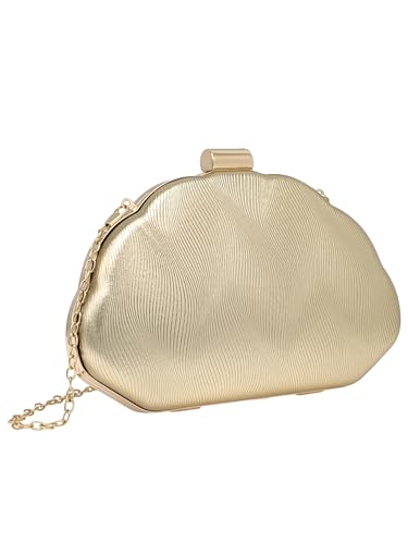 Women's Shiny Texture Clutch Purses 3D Cloud Shell Handbag Evening Party Crossbody Bag With Chain Strap2