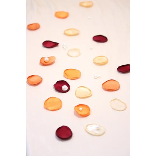 Lovmeety 300pcs Orange Rose Petals, Artificial Flower Petals Fall Wedding Decor Flower Girl Petals Terracotta Flower Petals for Wedding Aisle Runner Scatter Dinner Table Centerpieces Party Decoration