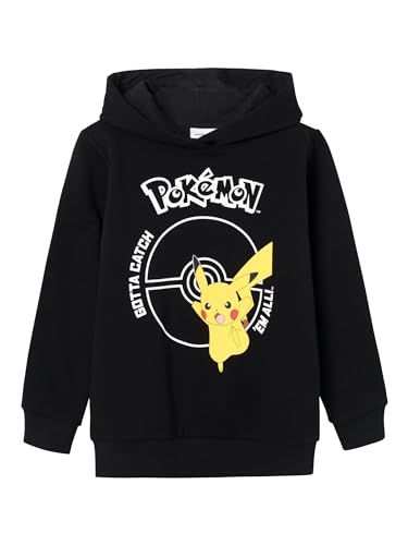 NAME IT Nkmnoscar Pokemon Sweat WH BRU Noos Bfu Sudadera con Capucha, Negro, 122-128 para Niños