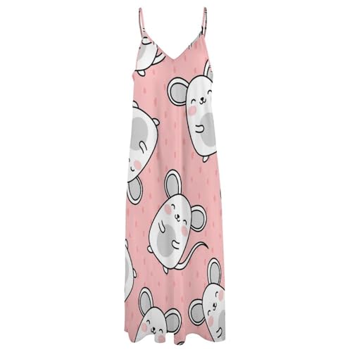 Robe dessin animé imprimé souris coupe maxi fluide et légère - 3