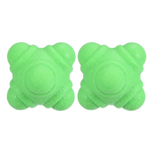 M METERXITY 2 Pack Reaction Ball - TPR Low Difficulty Flexibility Training Ball Apply to Sports Exercise Daily Use (43 x 43 x 53mm, Green)