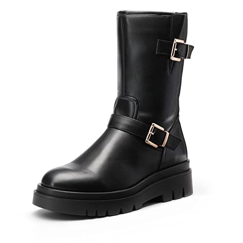 Produktbild von Stiefel Damen DREAM PAIRS Damen Schneestiefel Glattes PU Dicke Sohle Mit Riemchenbesatz Am Rist 26723