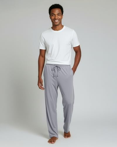 Image of Real Essentials 3 Pack: Men's Pajama Pants Soft PJ Lounge Bottoms Loungewear Pijamas Elastic Waist Pockets (Big and Tall)