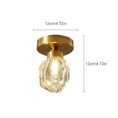 Lámpara de techo de latón moderna con pantalla de cristal para salón 5