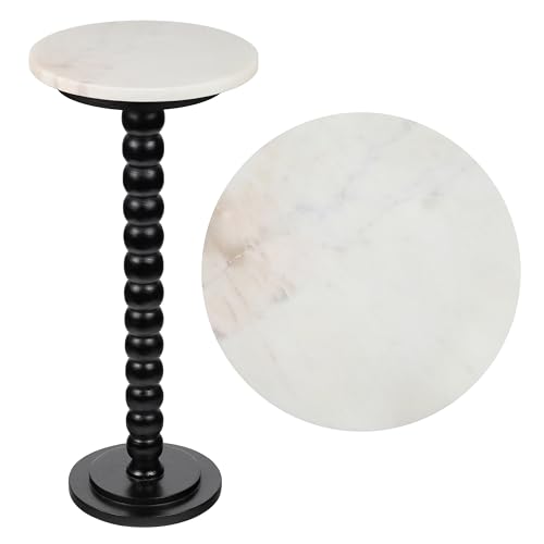 JONATHAN Y Monroe 24.25" Round Spindle Pedestal Drink Table, Black
