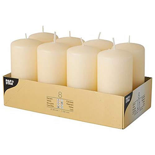 Papstar 17984 Papstar stompkaarsen, wit, 8 stuks - Image 3