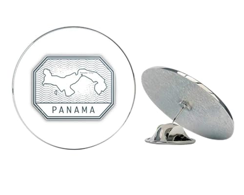 Panama Map Stamp Round Metal 0.75