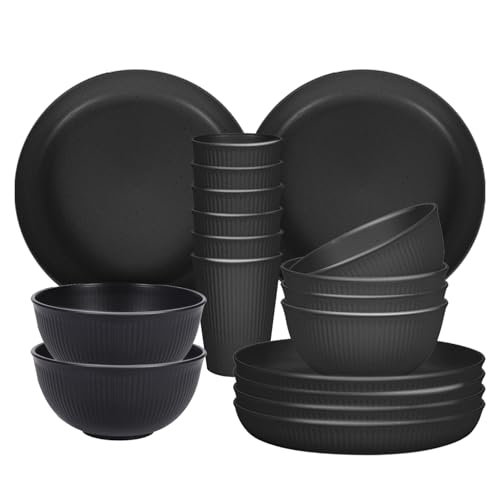 Sagiterra Teller- und Schüssel-Sets, 18-teilig, leicht,...