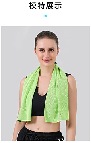 VOANZO 2PCS Gym Sweat Towel Cooling Towels Quick Dry Fitness Towel with Silicone Case for Yoga Golf Gym Camping -Grey+Green - Image 3