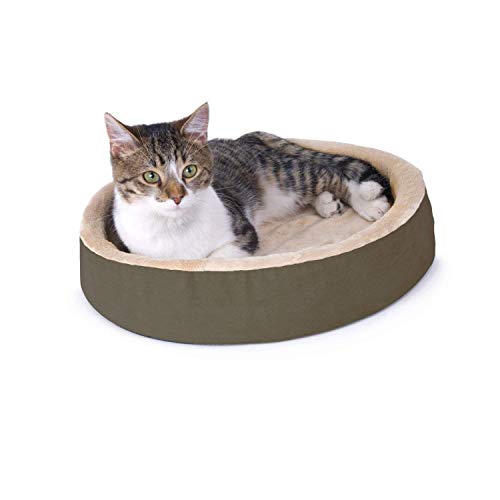 K&H Pet Products 3701 Thermo-Kitty Cuddle Up Heated Pet Bed Mocha 16" 4W