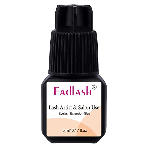 Fadlash Eyelash Extension Kleber 5ml Starkes Einzel Eyelash Kleber 3-4 Sek. Trocknungszeit Sensibles Schnellkleber für Wimpern 5-Wochen-Halt Permanenter Wimpernkleber Für Wimpern-Künstler Salons