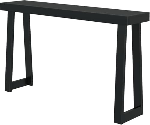 Image of Modern Solid Wood Standing Console Table for Living Room, Sofa Table Narrow Entrance Table Hallway Back Couch Living Room Lobby (Black, 100-CM Long)