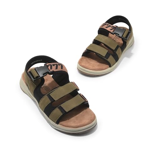 Image of Woodland Men Olive Green Sandal