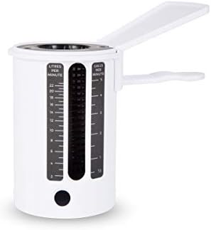 ETI Water Flow Cup for Plumbing — Weir Gauge for Measuring Water Flow, Dual Scale Measurements in litres & Gallons, Water Flow Gauge with Robust ABS Plastic Design