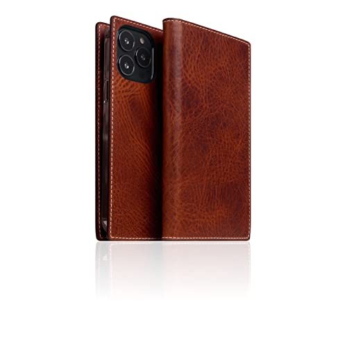 Étui portefeuille cuir iPhone 14 Pro Max marron D7 SLG