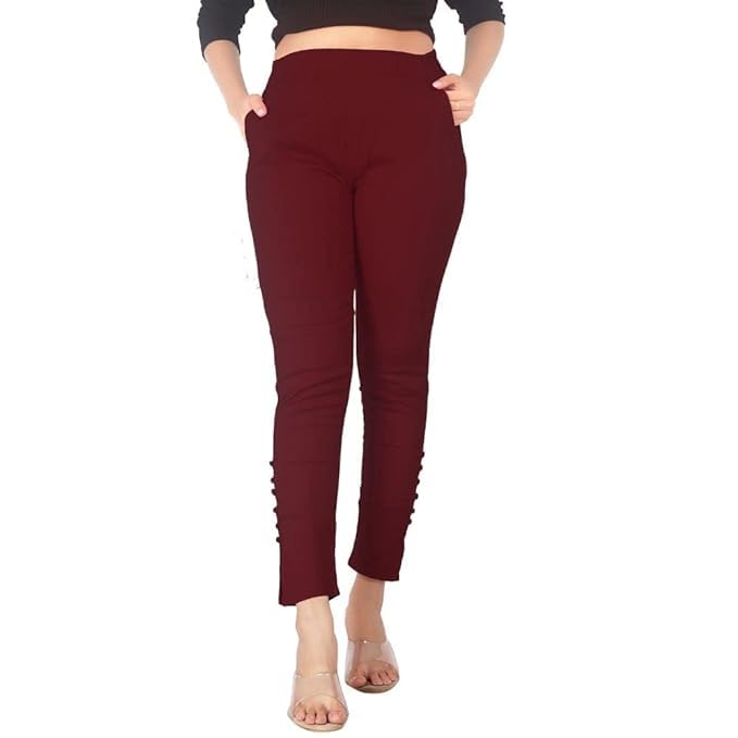 Cotton Solid Elastic Waist, Stretchable, Ankle Length Trousers/Potli Pants with Two Side Pockets (Pack of 1pc)-picture-45