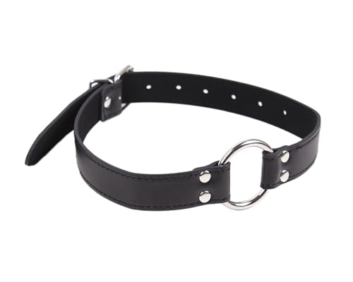 Gag Mouth, Open Mouth Gag,O-Ring Gag,SM Leather Bondage Open Mouth Gag, BDSM Bondage Fetish Slave Restraints Sex Gag, Adult Fetish Sex Toys for Beginners Couples