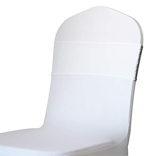 image for Thoxia Half Stretch Spandex Half Silver Sequin Chair Sashes Chair Band