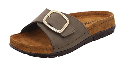 Rohde Damen Pantolette Leder Klettverschluss Memoryfußbett Rodigo-D 5875,...