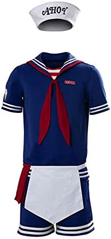 Griony Steve Strangerr Things Costume Steve Robin Scoops Ahoy Cosplay Costume Ice Crean Uniform Suit