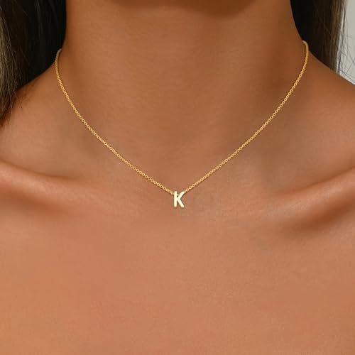 Initial Necklaces for Women Girls, 14K Gold Plated Letter A-Z Pendant Necklace Tiny Initial Necklace Birthday Gifts for Women Teen Girl Gifts Trendy Stuff2