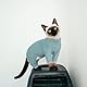 Katzenjacke, Katzen Rollkragenpullover Katzenbody mit Langen Beinen Ganzkörper Body Katze(Bohnen grün, M)