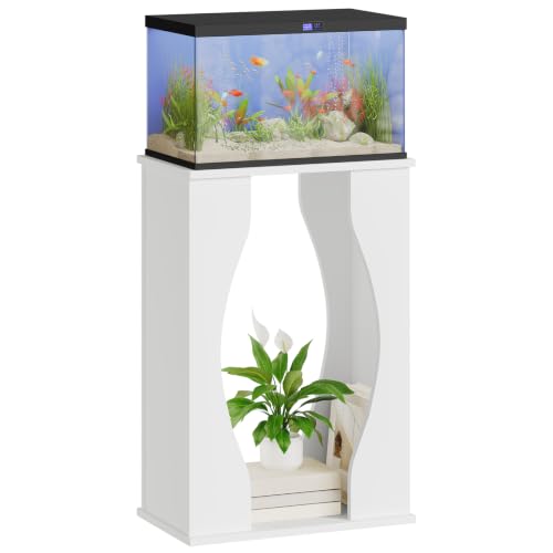 HOOBRO-10-Gallon-Aquarium-Stand-2-Tier-Fish-Tank-Stand-Modern-White HOOBRO 10-Gallon Aquarium Stand, 2-Tier Fish Tank Stand, Modern White - Image 1