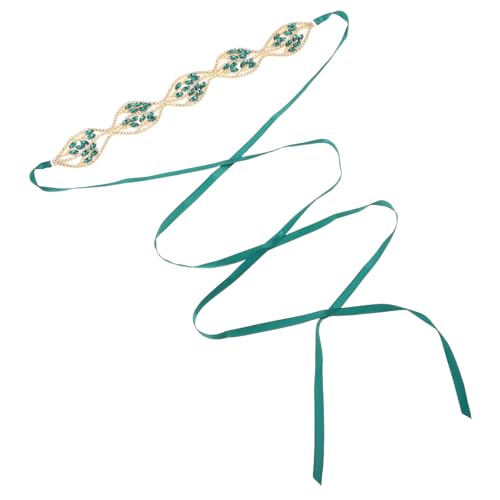 Ceinture en strass vert cristal scintillante pour robe de mariée
