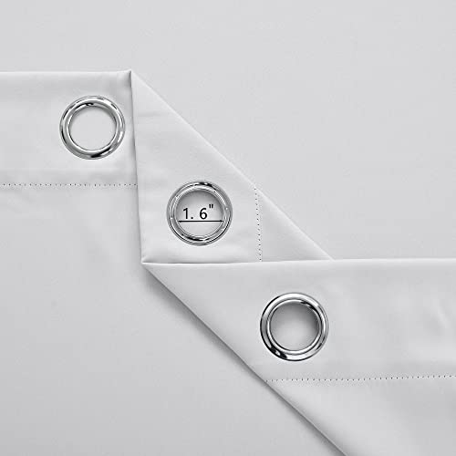 Image of IVAZA Living Room Bedroom Room Darkening Thermal Insulated Polyester Solid Blackout Curtain Noise Reducation Door Curtain 8 feet Set of 2(White)