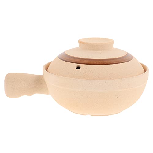 DINHEAROM Cacerola de Cerámica Pequeña con Tapa y Asa para y Guisos y de Limpiar Utensilio de Cocina para Persona