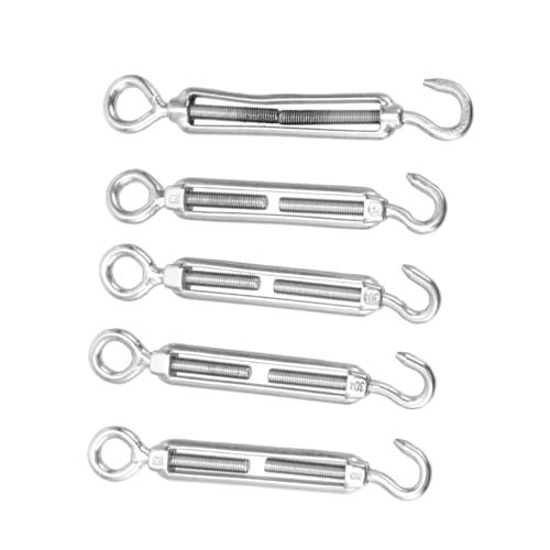 5pcs Tensionador de Cable de Acero Inoxidable con Ojal y Gancho para Tensores de Cables y Exposiciones Florales Resistentes Plateado miniatura 1
