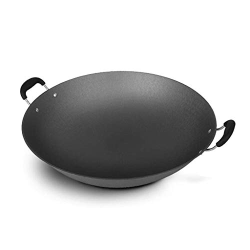 Wok tradicional de hierro fundido ligera con 2 mangos miniatura 1