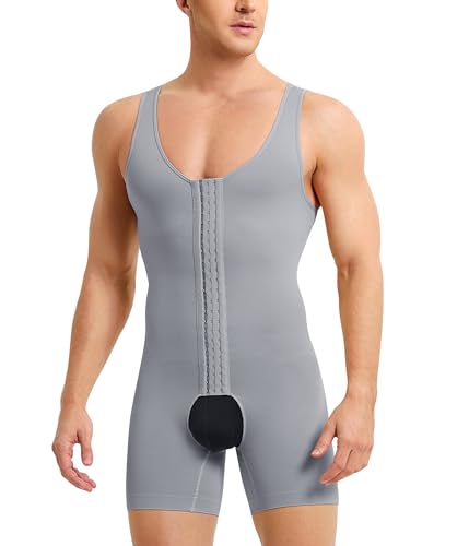 IFKODEI Shapewear für Herren, Bauchkontrolle, Bodysuit, Taillentrainer, Ganzkörperformer, Kompressions-Shirt und -Shorts, schlanker Bauch, 3XL/4XL