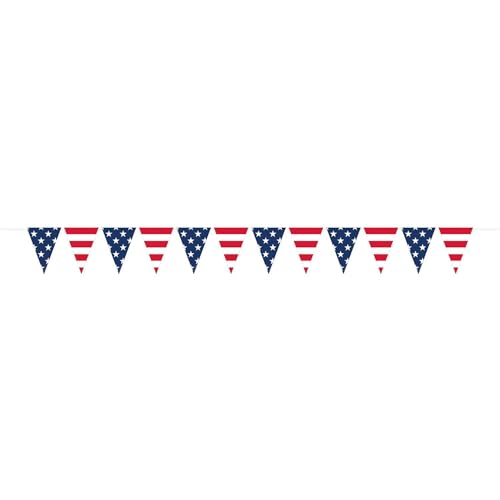 Patriotic Striped and Stars Party Banner - 84" - Multicolored