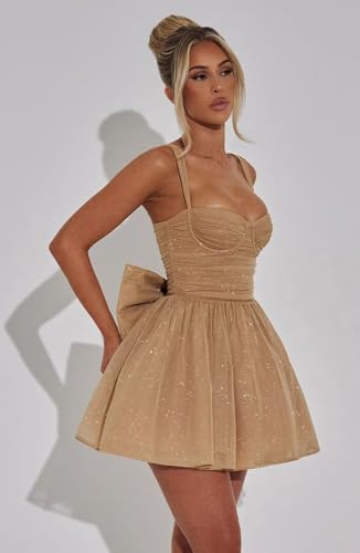 Short A Line Homecoming Dresses with Bow Spaghetti Straps Ruched Prom Graduation Dress 20253